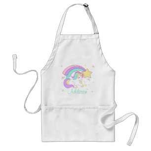 Cute Custom Personalized Magical Rainbow Unicorn Standaard Schort