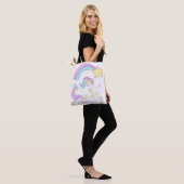 Cute Custom Personalized Magical Rainbow Unicorn Tote Bag (Op model)