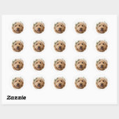 Cute Custom Photo Dog Pet Modern Printed Ronde Sticker (Vel)