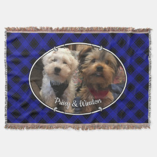 Cute Custom Photo Names Lijst Blue & Black Plays Deken