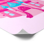 Cute Custom Pink Princess Castle Fairy Tale Poster (Hoek)