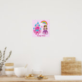 Cute Custom Pink Princess Castle Fairy Tale Poster (Keuken)
