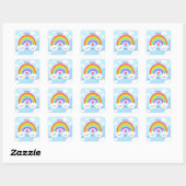 Cute Custom Rainbow-Sticker Vierkante Sticker (Vel)