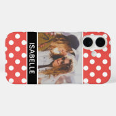 Cute Custom Red Polka Dot Foto gepersonaliseerd Case-Mate iPhone Case (Achterkant (horizontaal))
