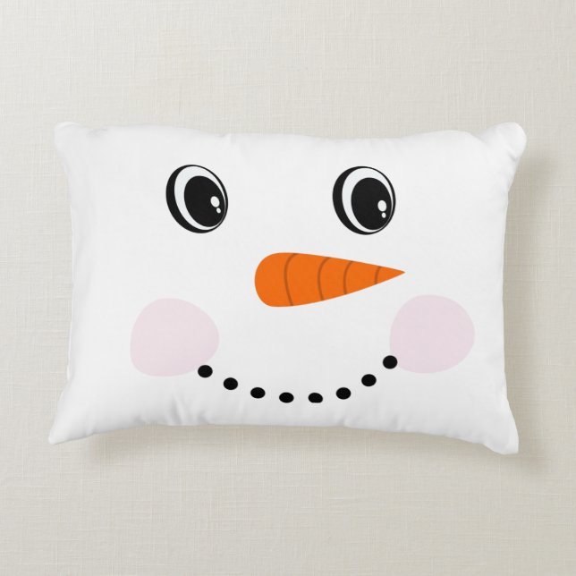 Cute Custom Snowman Accent Kussen (Achterkant)