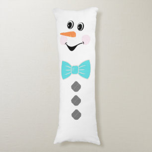 Cute Custom Snowman met Blauwgroen Blue Bowtie Lichaamskussen