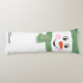 Cute Custom Snowman met Green Scarf en Pet Lichaamskussen (Achterkant)