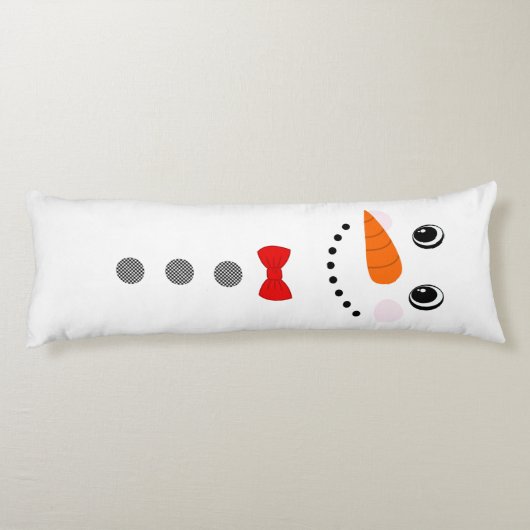 Cute Custom Snowman met Red Bowtie Lichaamskussen (Achterkant)