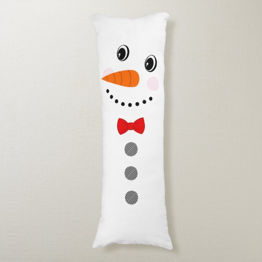 Cute Custom Snowman met Red Bowtie Lichaamskussen (Voorkant Verticaal)