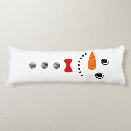 Cute Custom Snowman met Red Bowtie Lichaamskussen (Voorkant)