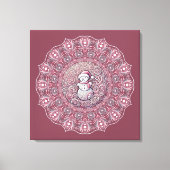 Cute Custom Speelse Roze Sneeuwman Stip Mandala Canvas Afdruk (Voorkant)
