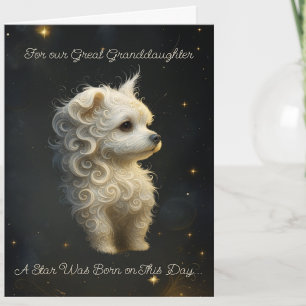 Cute Custom Star est né Maltese Dog carte d'annive