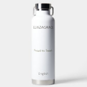 Cute Custom Subject Teacher Insulated  Waterfles (Voorkant)