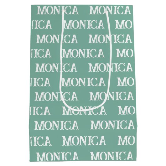 Cute Custom turquoise nom typographie Sac cadeau (Dos)