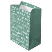 Cute Custom turquoise nom typographie Sac cadeau (Dos Angle)