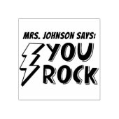 cute custom you rock teacher 	rubberstempel (Afrduk)
