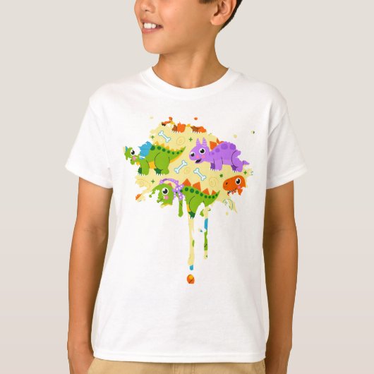 Cute Customizable Dinsosaur Print T-shirt (Voorkant)