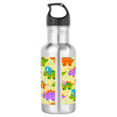 Cute Customizable Dinsosaur Print Waterfles (Achterkant)