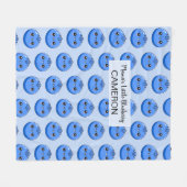 Cute Customizable Kawaii Blueberry Blue Fleece Deken (Voorkant (Horizontaal))
