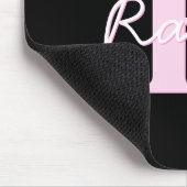 Cute Customizable Monogram | Light Pink & Black Muismat (Hoek)