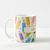 Cute Customizable Pencil Print Koffiemok (Links)