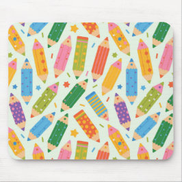 Cute Customizable Pencil Print Muismat