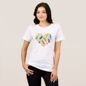 Cute Customizable Pencil Print Tri-Blend Shirt (Voorkant volledig)