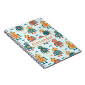 Cute Customizable Robot Print Notitieboek (Rechterzijde)