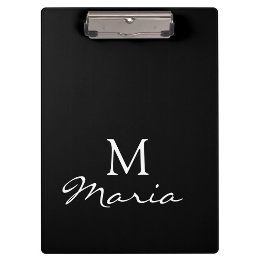 Cute Customized Personalized Black Clipboard  Klembord (Voorkant)