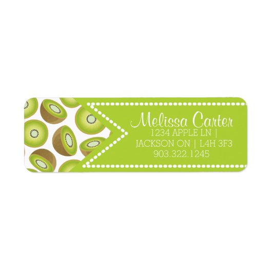 Cute Cut Kiwi Pattern Etiket (Voorkant)
