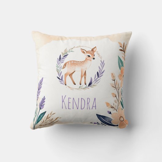 Cute Cute Fawn Nursery Coussin Boho Design - (Verso)