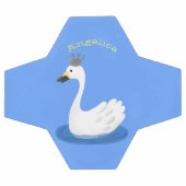 Cute cygne blanc avec dessin de la couronne (Plat)