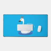 Cute cygne blanc avec dessin de la couronne (Clavier et souris)