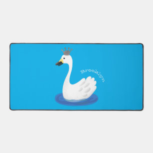 Cute cygne blanc avec dessin de la couronne
