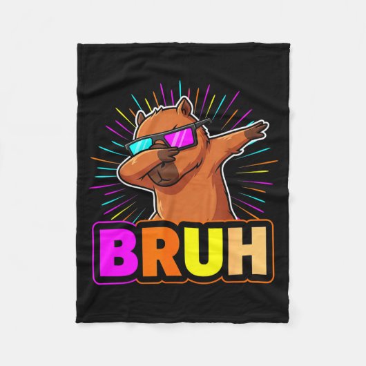 Cute Dabbing Capybara Funny Animal Meme Capy Lover Fleece Deken (Voorkant)