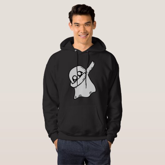 Cute Dabbing Ghost Dab Dance Gesture Pose Hallowee Hoodie (Voorkant volledig)