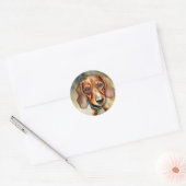 Cute Dachshund, autocollants ronds (Enveloppe)