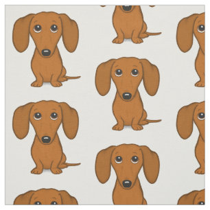 Cute Dachshund Cartoon Wiener Dog gepatenteerd Stof