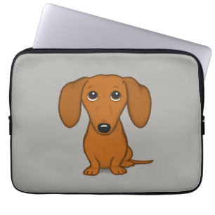 Cute Dachshund Cartoon Wiener Dog Laptop Sleeve