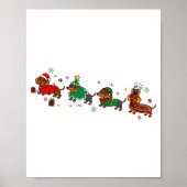 Cute Dachshund Christmas Parade Christmas Poster (Voorkant)