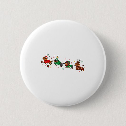 Cute Dachshund Christmas Parade Christmas  Ronde Button 5,7 Cm (Voorkant)