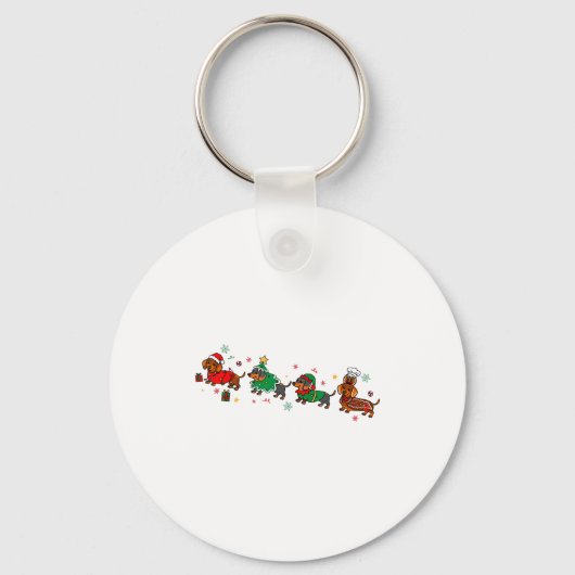 Cute Dachshund Christmas Parade Christmas  Sleutelhanger (Voorkant)