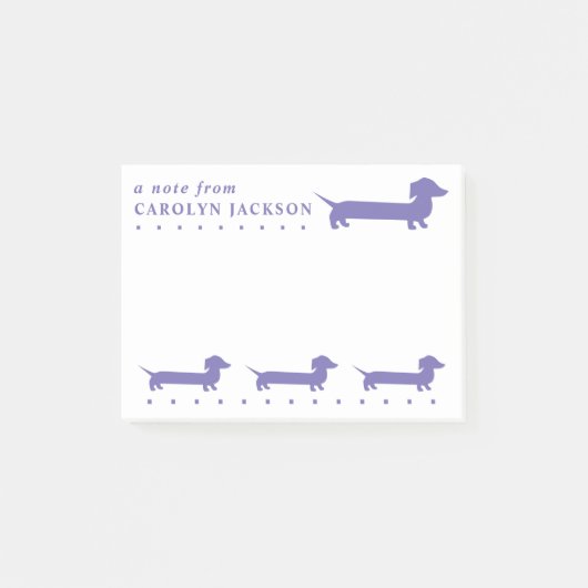 Cute Dachshund Custom Paars Post-it® Notes (Voorkant)