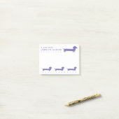 Cute Dachshund Custom Paars Post-it® Notes (Op bureau)