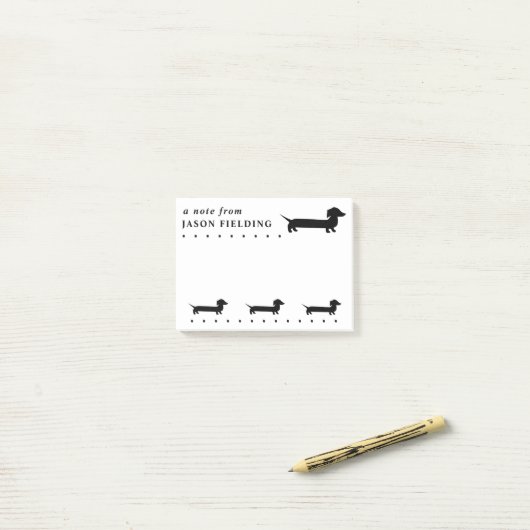Cute Dachshund Custom Post-it® Notes (Op bureau)