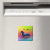 Cute Dachshund dans un aimant arc-en-ciel (In Situ (Lave-vaisselle))