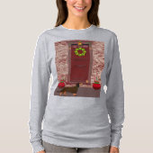 Cute Dachshund Dog Christmas Art on T-Shirt (Devant)