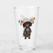 Cute Dachshund Dog Funny kerstfeestcadeaus Glas (Achterkant)