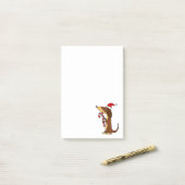 Cute Dachshund Dog in Santa hat Kerstmis Cartoon Post-it® Notes (Op bureau)