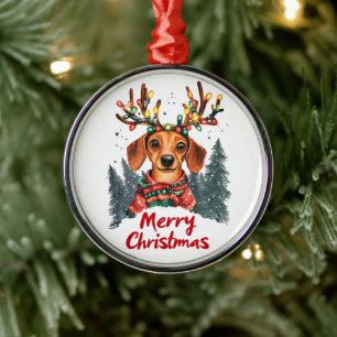 Cute Dachshund Dog Metalen Ornament